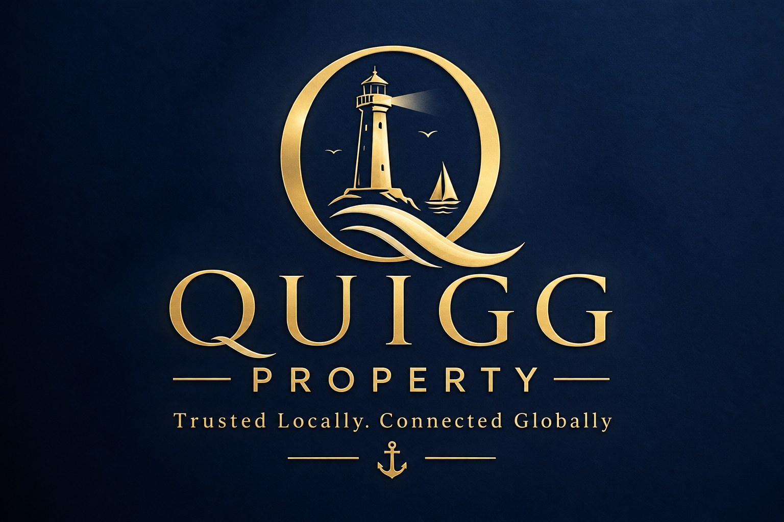Quigg Property brand mark — trusted locally, connected globally